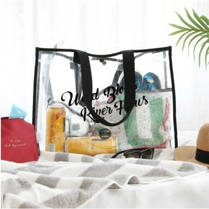 Túi đựng đồ đi biển trong suốt chống thấm nước sức chứa lớn phong cách Hàn Quốc