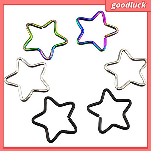 Khuyên Xỏ Mũi Hình Ngôi Sao Năm Cánh Và Trái Tim Bằng Thép Không Gỉ