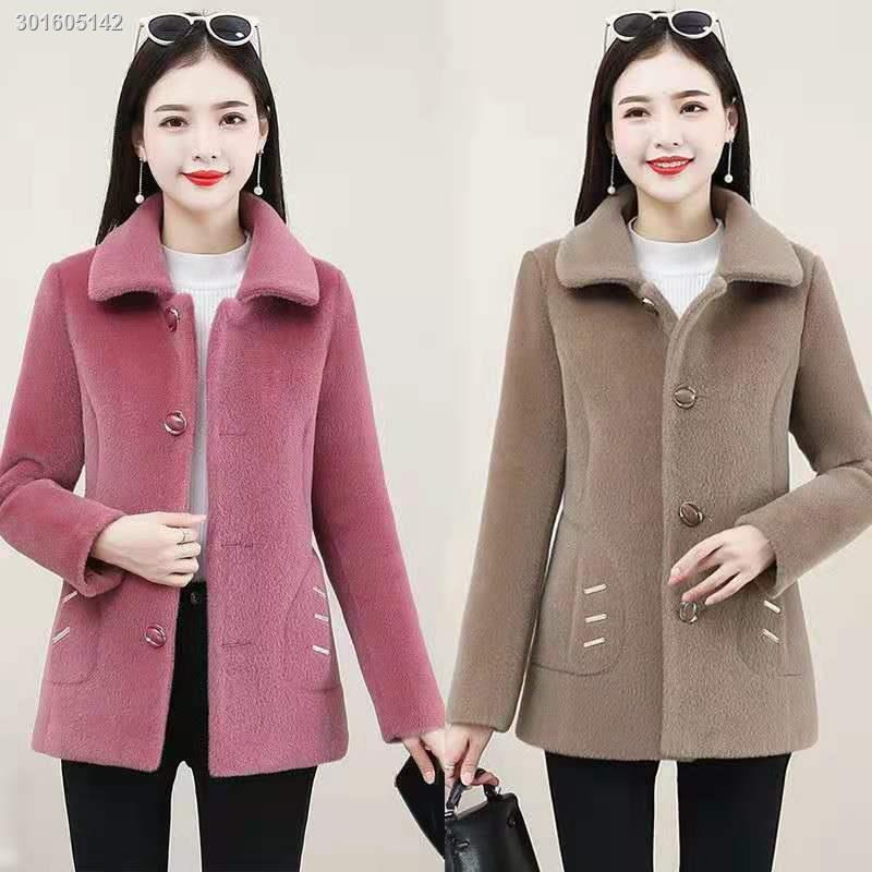 Áo khoác giả nhung dáng rộng cỡ lớn thời trang cho nữ trung niên 2021