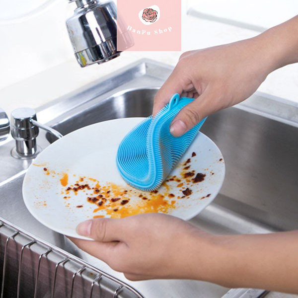 Miếng Rửa Chén Silicon Dụng Cụ Rửa Chén Bát Siêu Bền