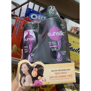 Dầu gội Sunsilk 650g, tặng dầu gội/ dầu xả 140g
