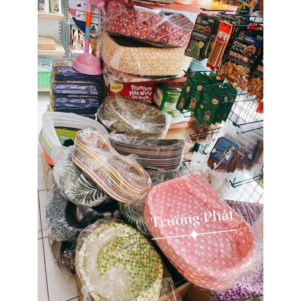 Ổ nệm nằm cho chó mèo 🧶 Nệm Oval 1 lớp 🧺🧸