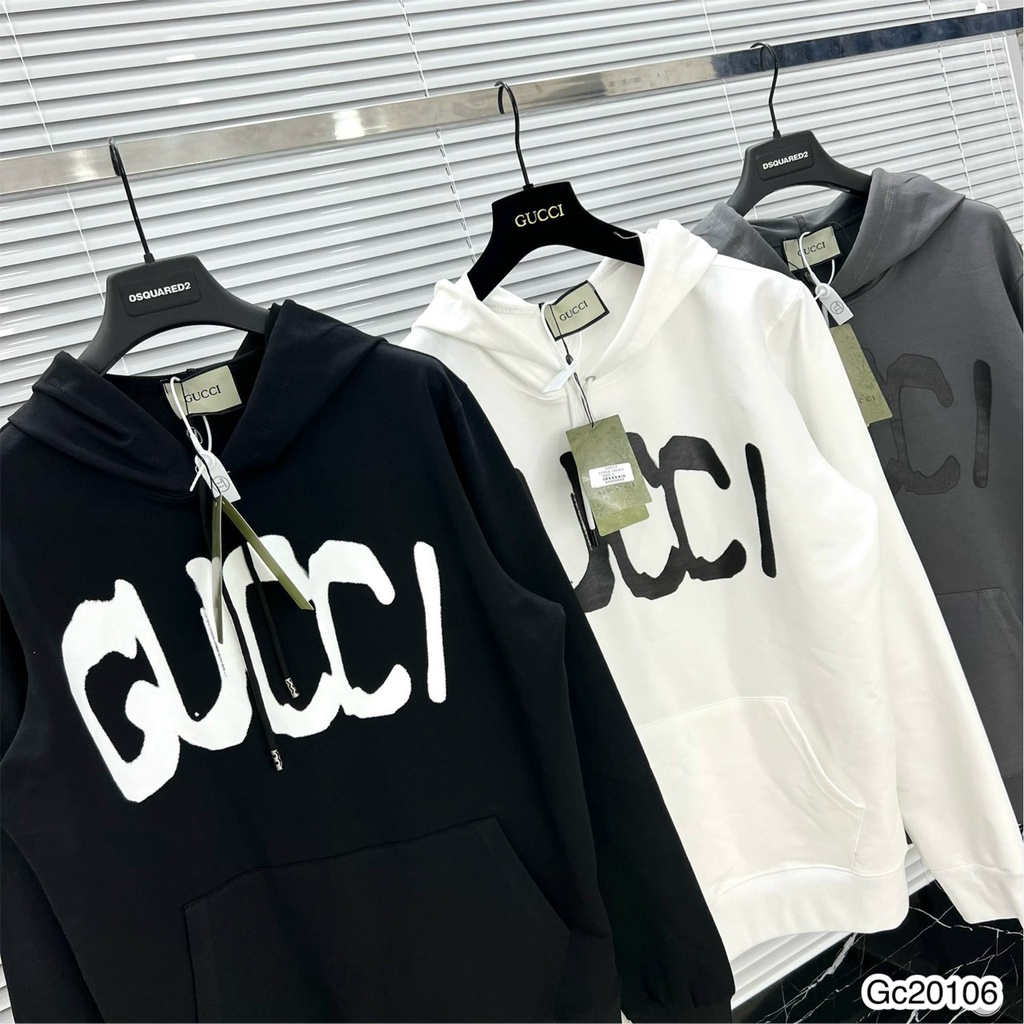 Áo Hoodie Nam GC Phối Họa Tiết chữ In Balen Sau Lưng  . Áo Nỉ Hoodie Unisex Nam Nữ GC Cao Cấp - MINH TÂY STORE