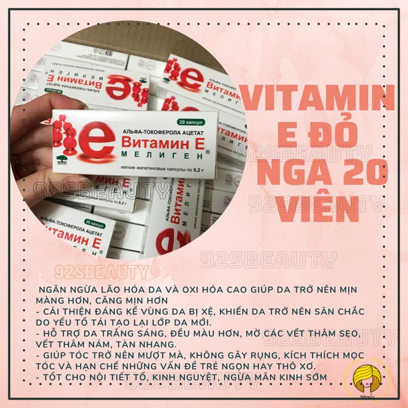 Vitamin E đỏ Nga Meligen 20v