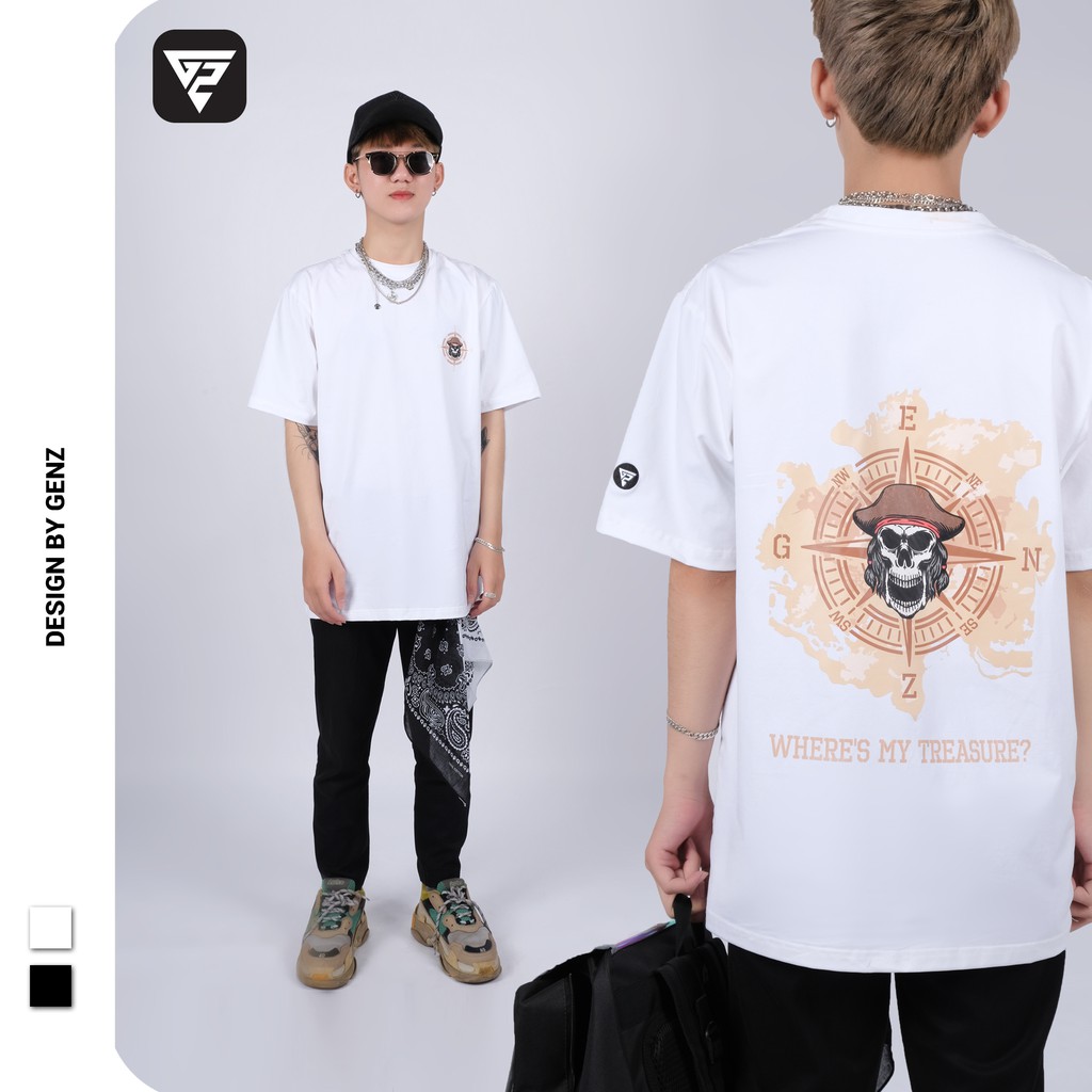 Áo thun tay lỡ GENZ phông Unisex nam nữ Cotton oversize form rộng Where My Treasure | BigBuy360 - bigbuy360.vn