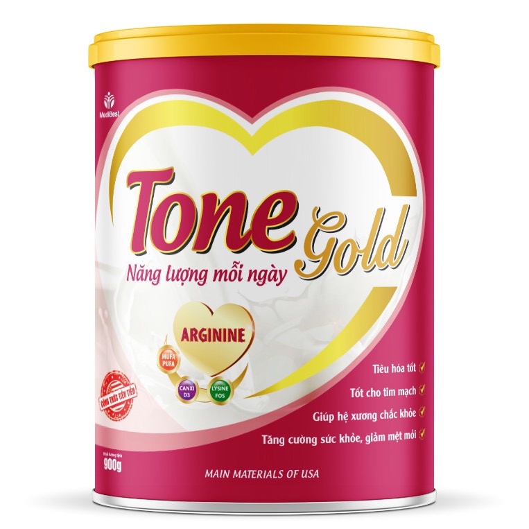 Sữa bột Medibest - Tone gold 900g tốt cho tim mạch và giúp cơ thể khoẻ mạnh