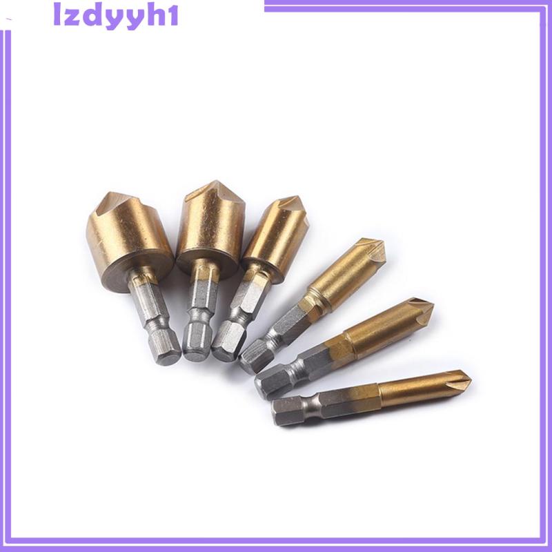 JoyDIY  6pcs Countersink Drill Bit Wood Chamfering End Mill Cutter 6/8/10/12/16/19mm