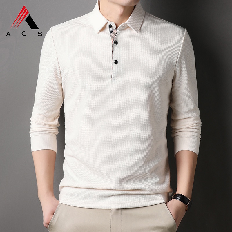Áo polo Dài Tay Thêu Họa Tiết 7 Màu Lựa Chọn Dành Cho Nam