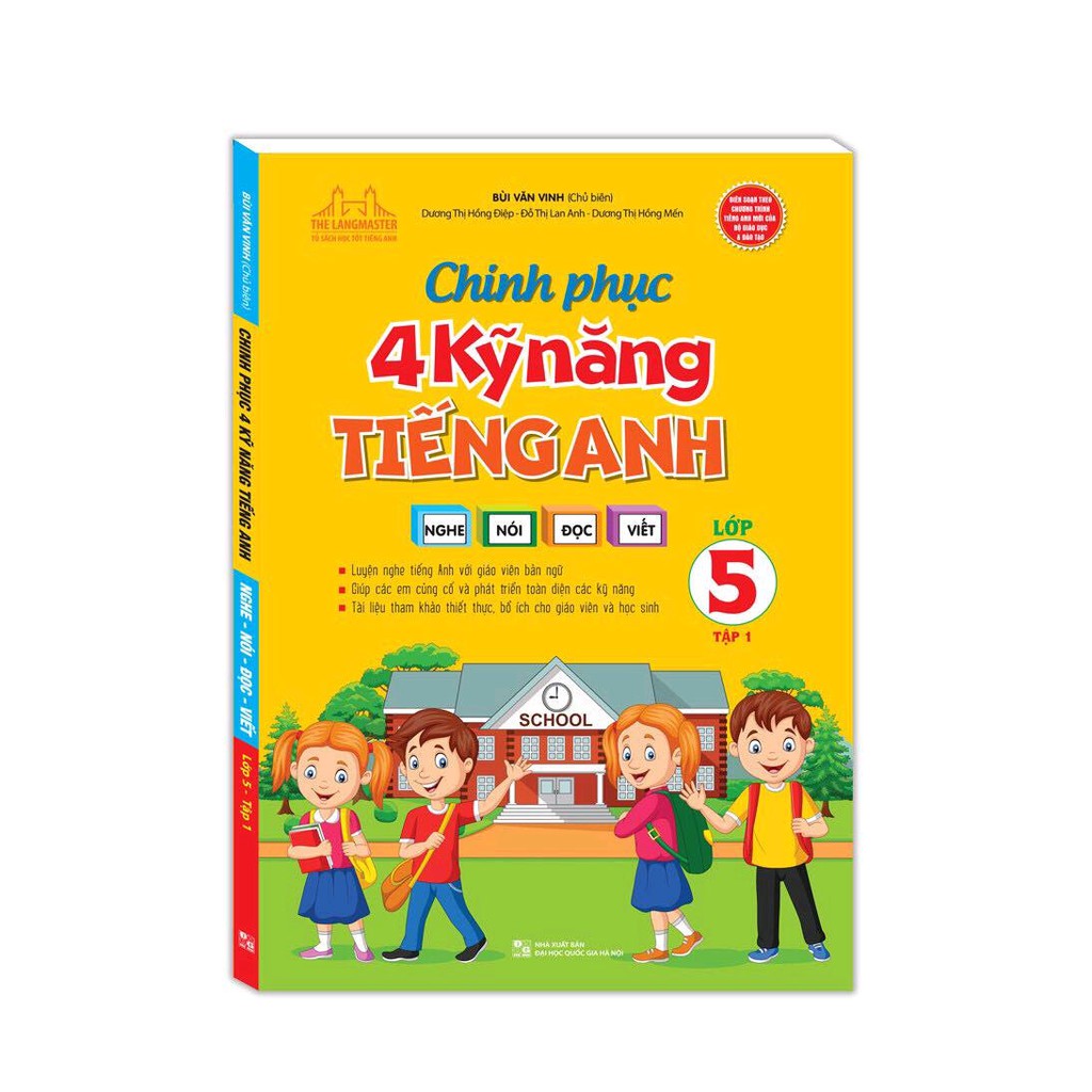 Sách Chinh phục 4 kỹ năng tiếng anh Nghe - nói - đọc - viết lớp 5 (Bộ 2 Cuốn) Tặng bút