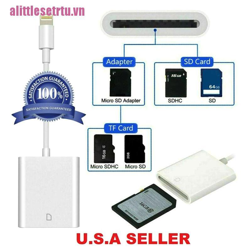 Đầu đọc thẻ nhớ SD OTG nhỏ gọn tiện dụng cho iPhone X Xs Max 8 9 10 Ipad Pro | BigBuy360 - bigbuy360.vn