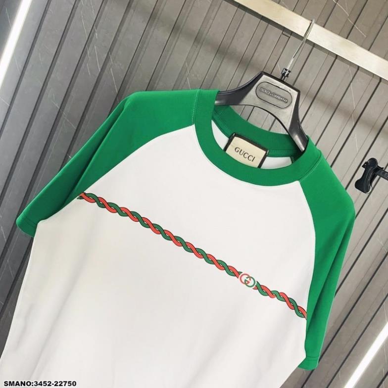 Áo Thun Unisex Trắng Vạch Ngang Logo GC Cực Chất - Áo Phông Unisex GC Đơn Giản Siêu Đẹp