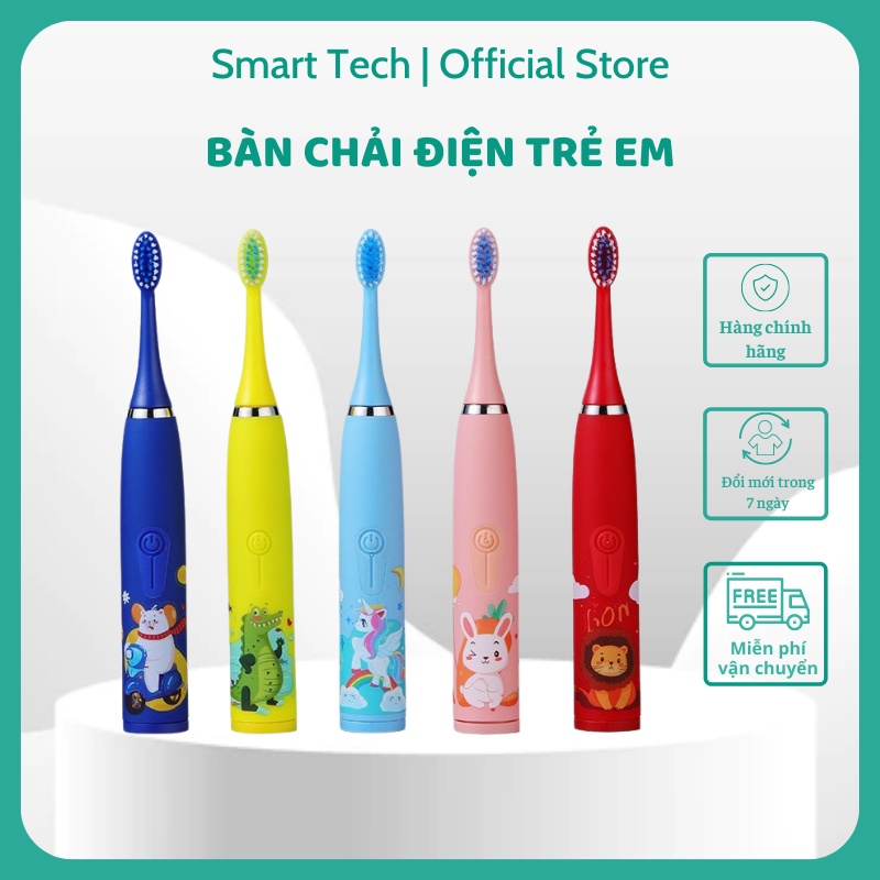 Bàn chải điện đánh răng cho bé SONIC C3 - Bàn chải đánh răng tự động cao cấp nhiều chế độ làm sạch, bảo hành 6 tháng