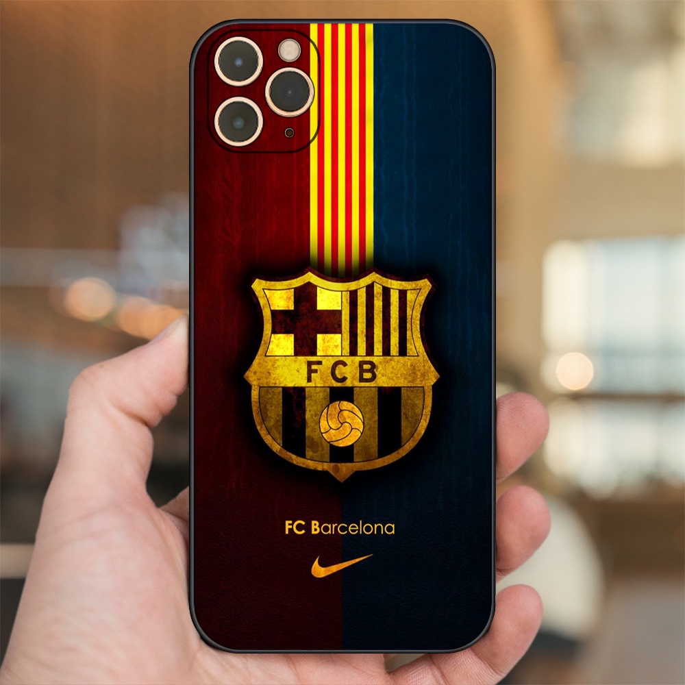 Ốp lưng iPhone 11 Pro Max dẻo đen cạnh vuông in hình Barcelona Barca