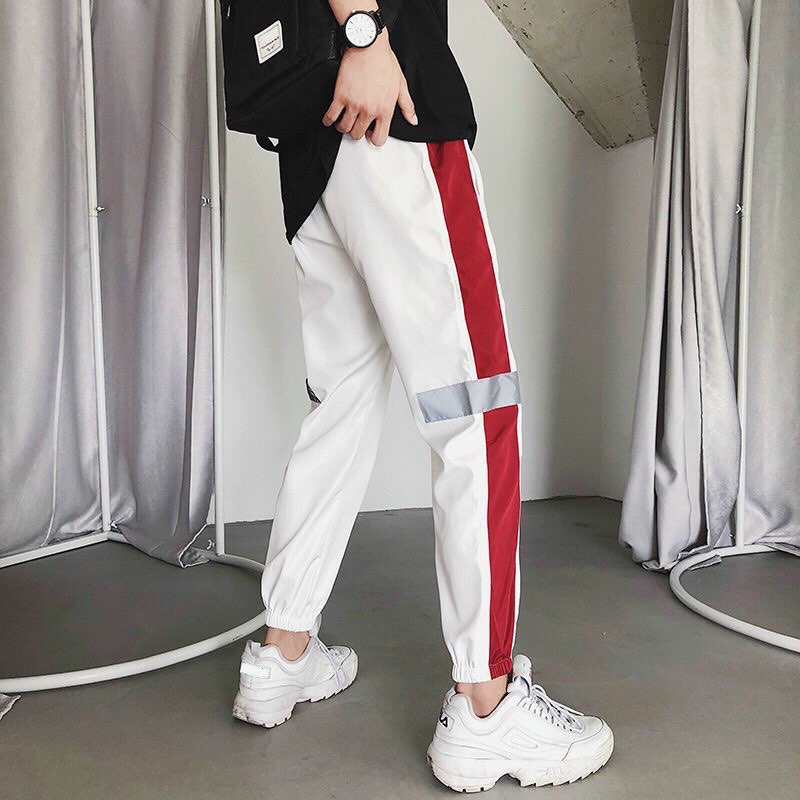 Quần jogger nỉ phản quang mẫu mới siêu hot cao cấp unisex form rộng túi hộp 2 sọc vải nỉ lưng thun mặc thoải mái mát mẻ