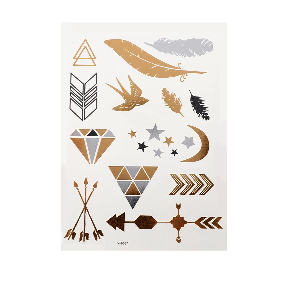 Hình Xăm Dán Tạm Thời Họa Tiết Lông Vũ / Lá Không Độc Hại Chống Thấm Nước Thời Trang Cho Nữ