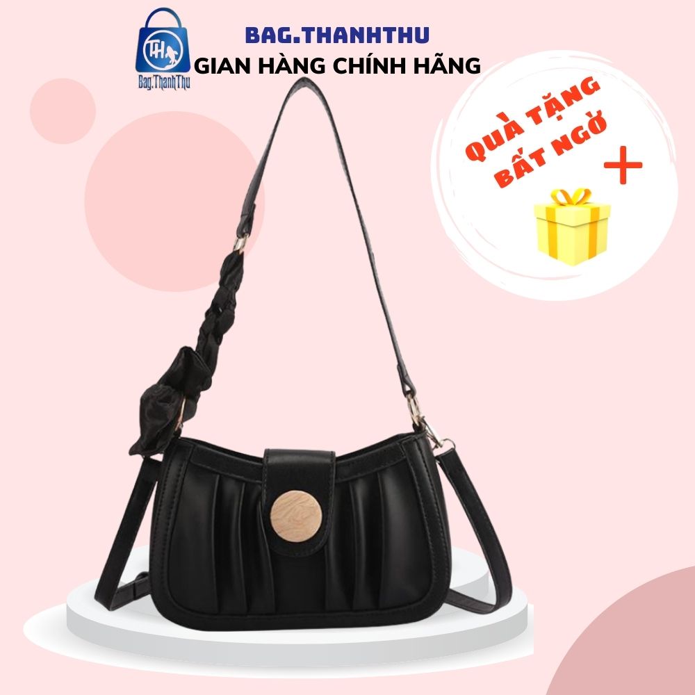 Túi kẹp nách nữ Bag.Thanhthu khoá khuy dây phối khăn 530