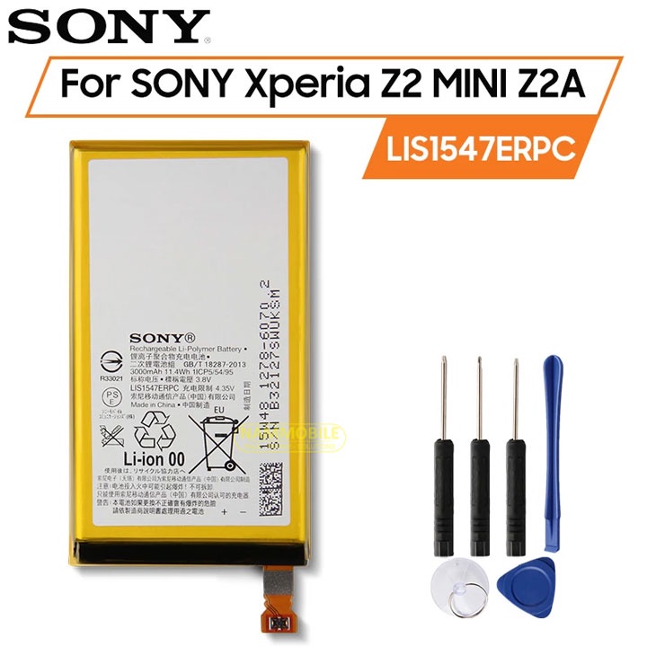 Pin Sony Xperia Z2a, ZL2, SOL25, D6563, A2, Z2 mini LIS1547ERPC 3000mAh zin + Tặng Keo Dán Pin + FreeShip