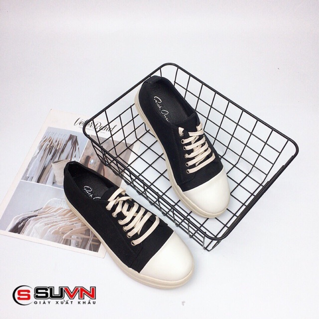 [Mã SKAMLTSM9 giảm 10% đơn 99K] [Ảnh Thật] Thể thao sneaker buộc dây phối màu trắng đen độn đế 4cm
