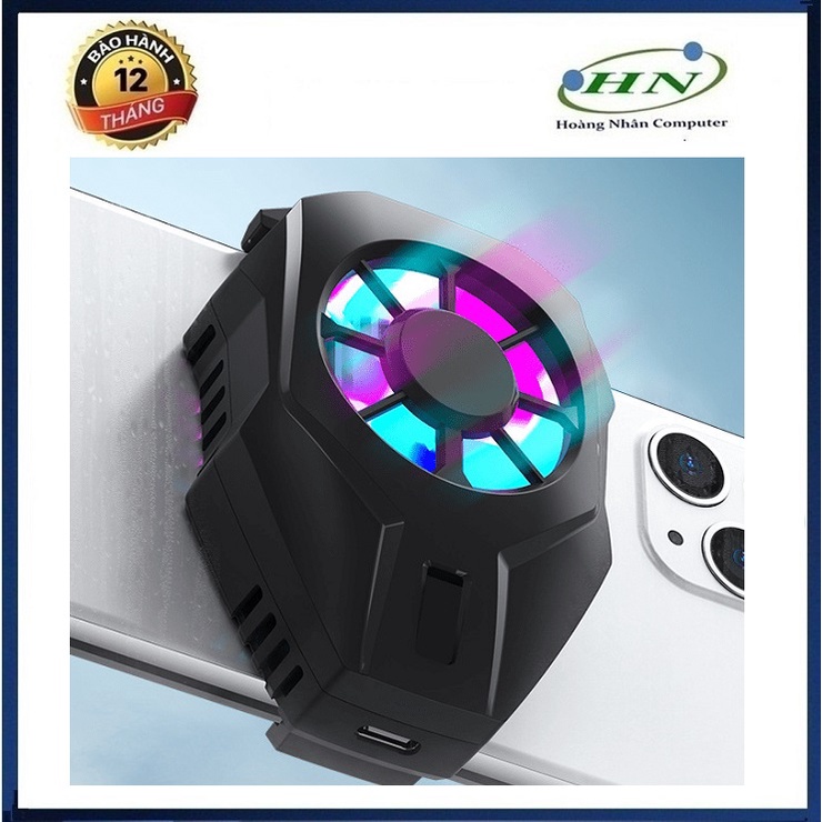 Quạt tản nhiệt điện thoại L01 có sò lạnh và đèn led 7 màu cực đẹp phù hợp với mọi điện thoại