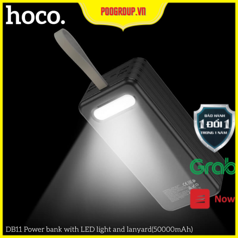 Pin Sạc dự phòng Chính Hãng Hoco DB11 50000mAh Cực Khủng Có Màn Hình và Đèn Pin Poggroup