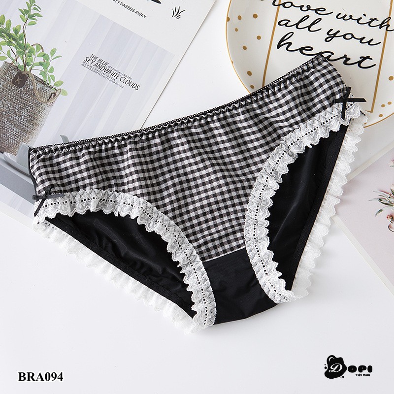 (BRA094) Quần lót nữ trơn in caro quần chíp nữ đồ lót cao cấp