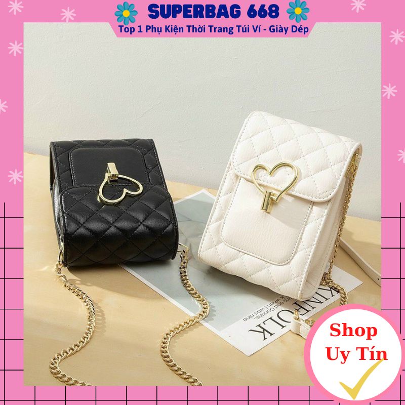Túi Xách Nữ Xinh Đeo Chéo Túi Đựng Điện Thoại Khóa Trái Tim Superbag668 257
