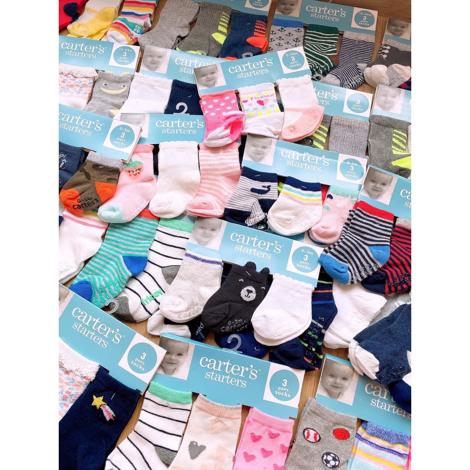 Set 3 đôi tất Carter's nhiều mẫu bé trai bé gái