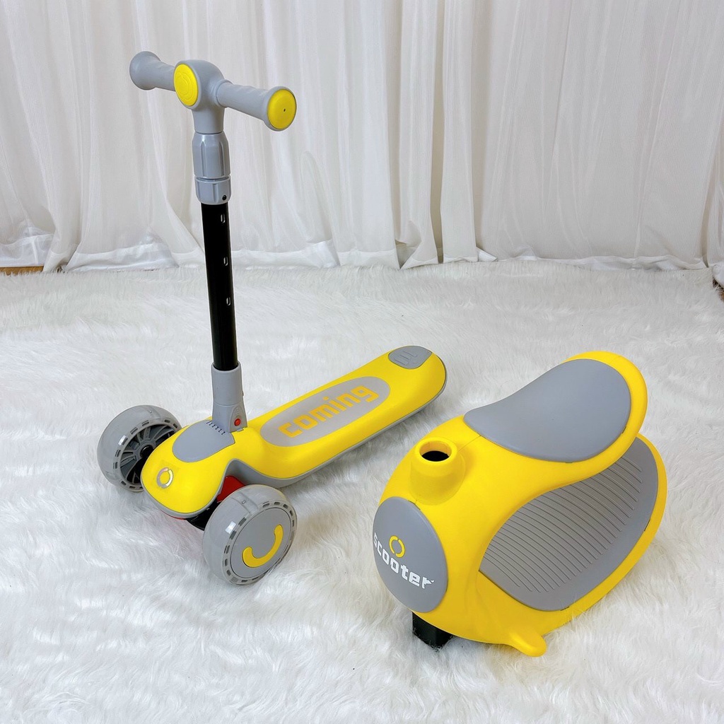 Xe Trượt Scooter 3 In 1 Gấp Gọn Bánh Phát Sáng Có Nhạc 808 Cao Cấp Mẫu Mới Nhất 2022