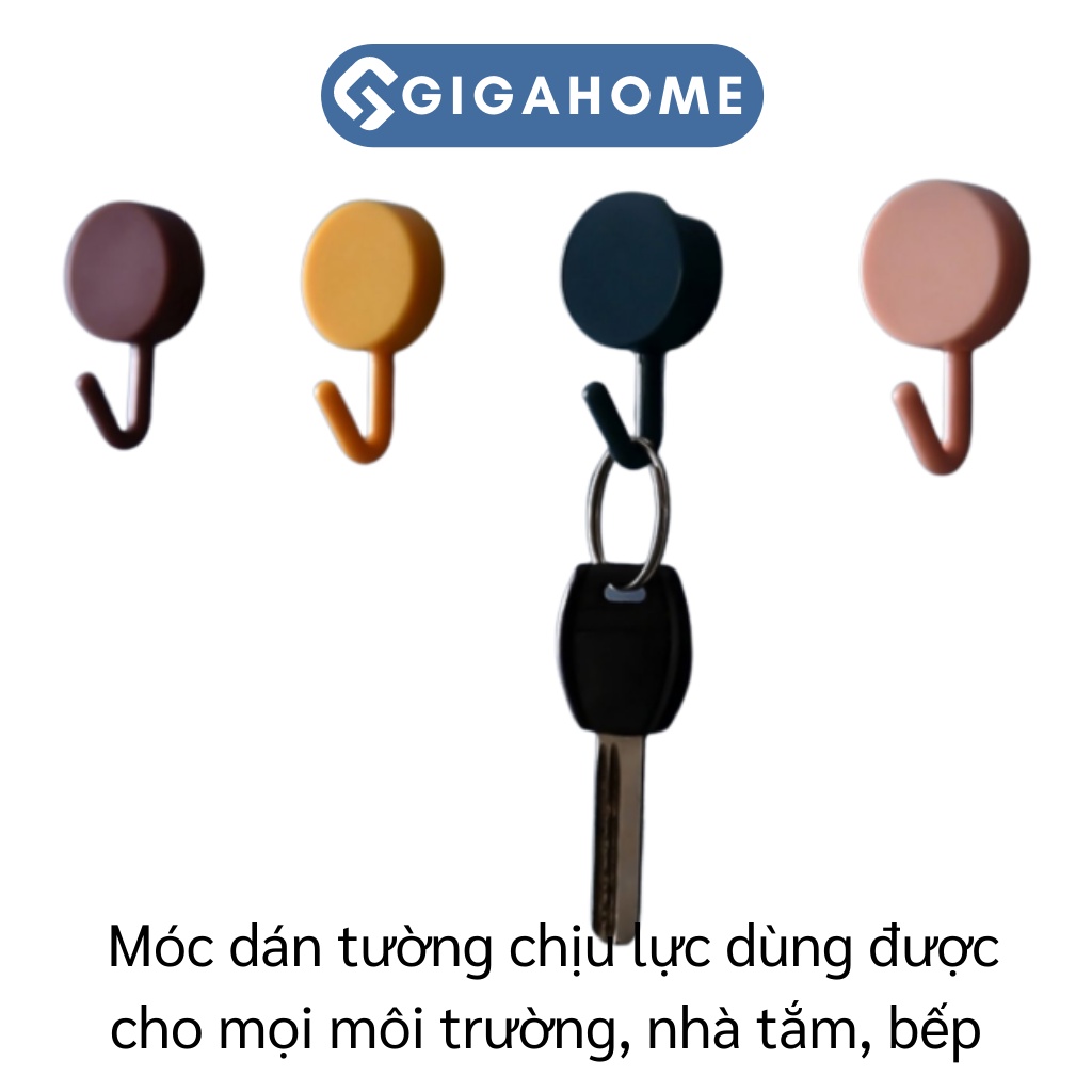 Combo 10 Móc Nhựa Tròn Dán Tường Treo Đồ Vật GIGAHOME Trang Trí Decor Nhà Nhiều Màu 9652