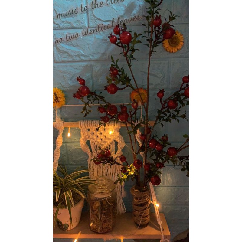 Cây Giả - Cành Lựu phú quý  trang trí nhà cửa