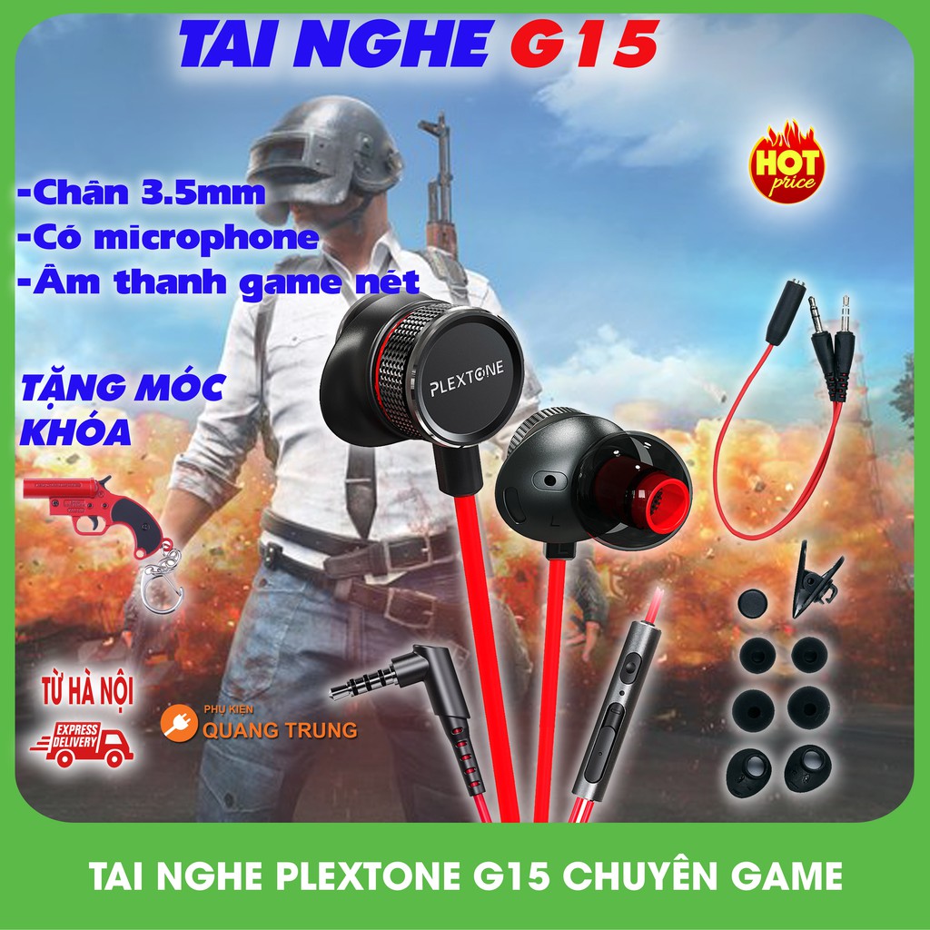 Tai nghe plextone G15 có mic ,nghe nhạc chơi game cực phê (Tặng móc khóa )