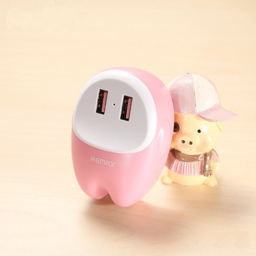 Củ sạc Remax RP-U26 2 cổng USB - Cute Color