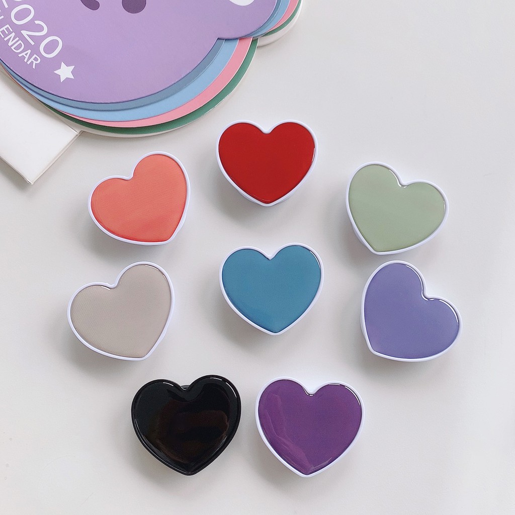 [Mã ELORDER5 giảm 10k đơn 20k] Popsocket giá đỡ điện thoại pop up hình trái tim pastel viền trắng đáng yêu