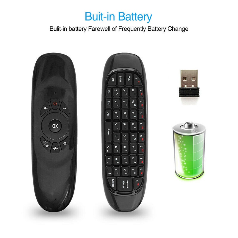 Bàn Phím Điều Khiển Không Dây C120 2.4G Có Đèn Nền Cho Android TV Box Phiên Bản Tiếng Anh