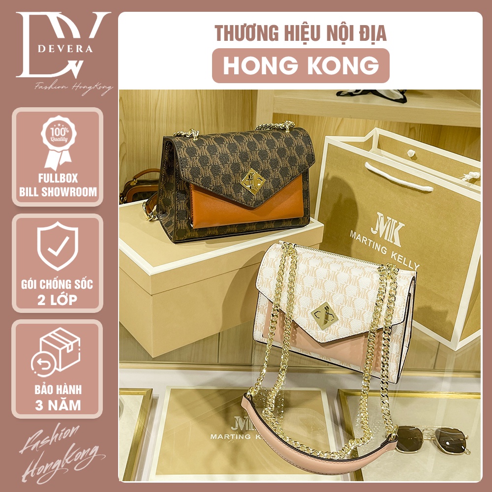 Túi Đeo Chéo Vai Nữ Dáng Vuông DEVERA.Dây Xích Nhỏ,Túi Xách Nữ Công Sở Da Mềm Sang Trọng,Đi Chơi,Đi Tiệc -Mã M835-A