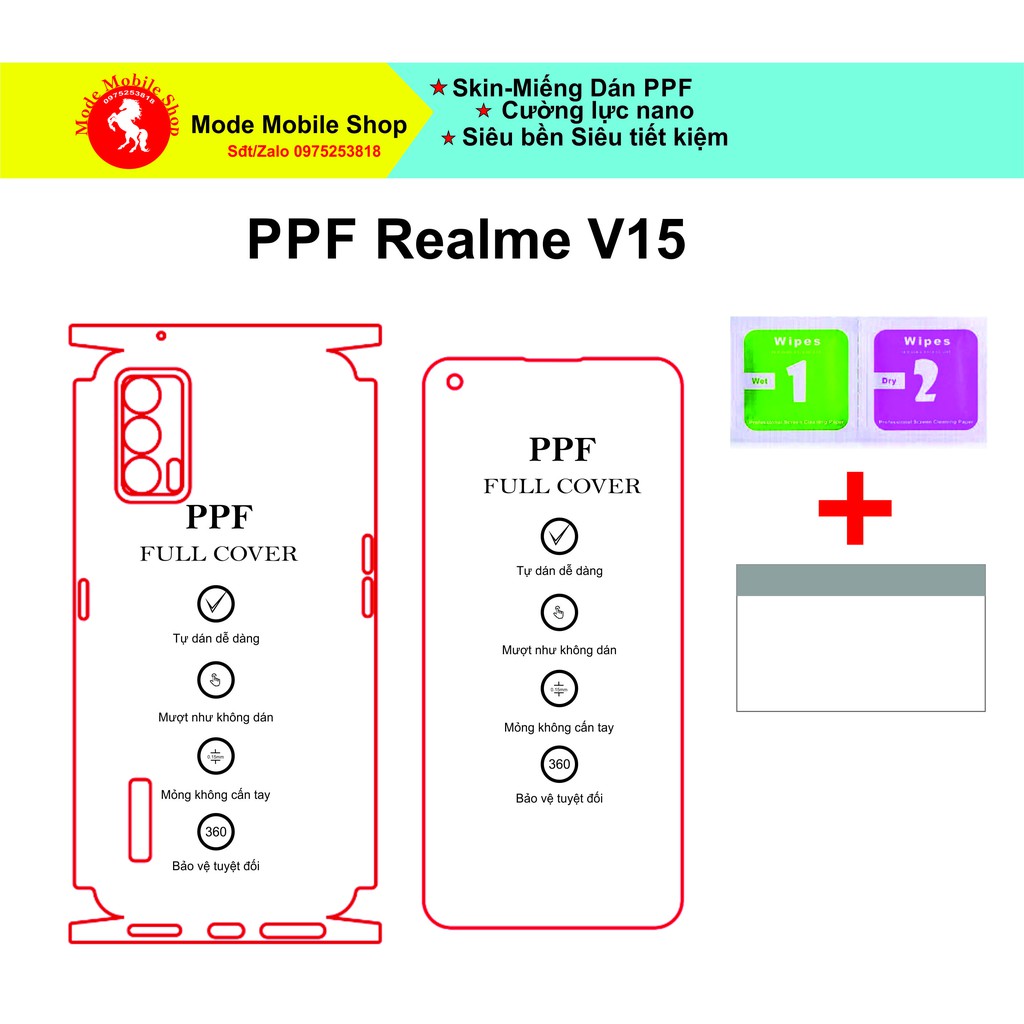 Miếng dán PPF Realme V15 bảo vệ tuyệt đối điện thoại khỏi trầy xước xỉn màu