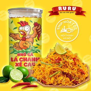Khô gà lá chanh 300g, ăn vặt Ruru, vừa thơm vừa dai, an toàn vệ sinh