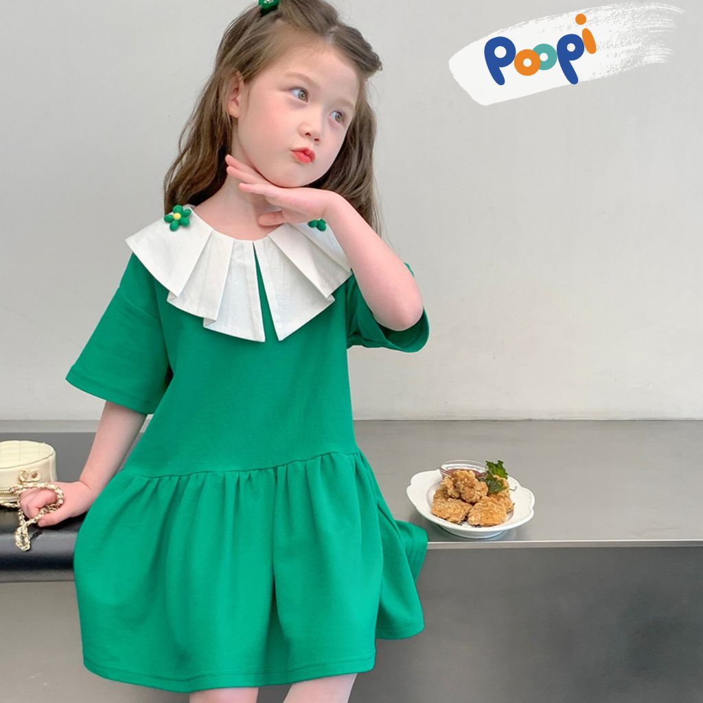 Váy Bé Gái Poopi Kiểu Babydoll Công Chúa Dễ Thương Cho Bé Mặc Đi Chơi Đi Học