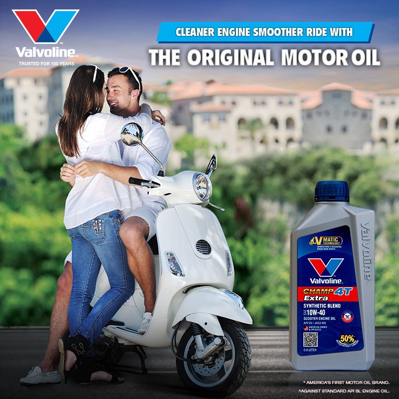 Nhớt nhập khẩu tổng hợp VALVOLINE CHAMP 4T EXTRA SCOOTER 0.8L