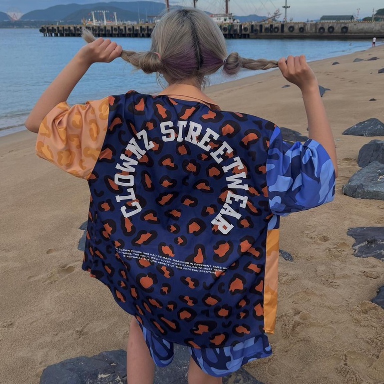 Set sơ mi ngắn tay local brand Clownz Leopard Camo Mix họa tiết da báo unisex nam nữ form rộng