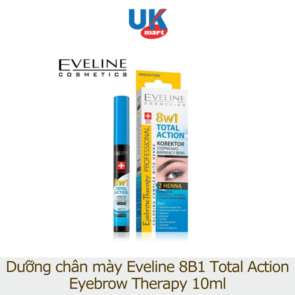 Dưỡng Chân Mày Eveline 8B1 Total Action Eyebrow Therapy 10ml | BigBuy360 - bigbuy360.vn