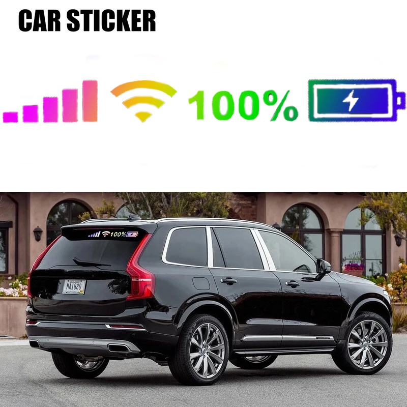 Miếng Dán Trang Trí Xe Hơi Hình Tín Hiệu WiFi Nhiều Màu Độc Đáo