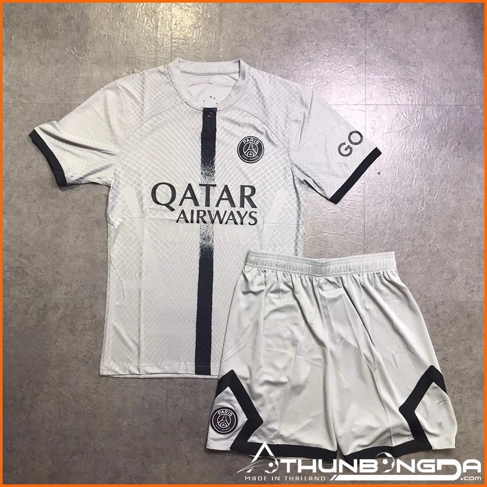 Áo PSG xám sân khách 2022/2023, 2022/23 bản PLAYER Issue BODY fit cao cấp Thái Lan