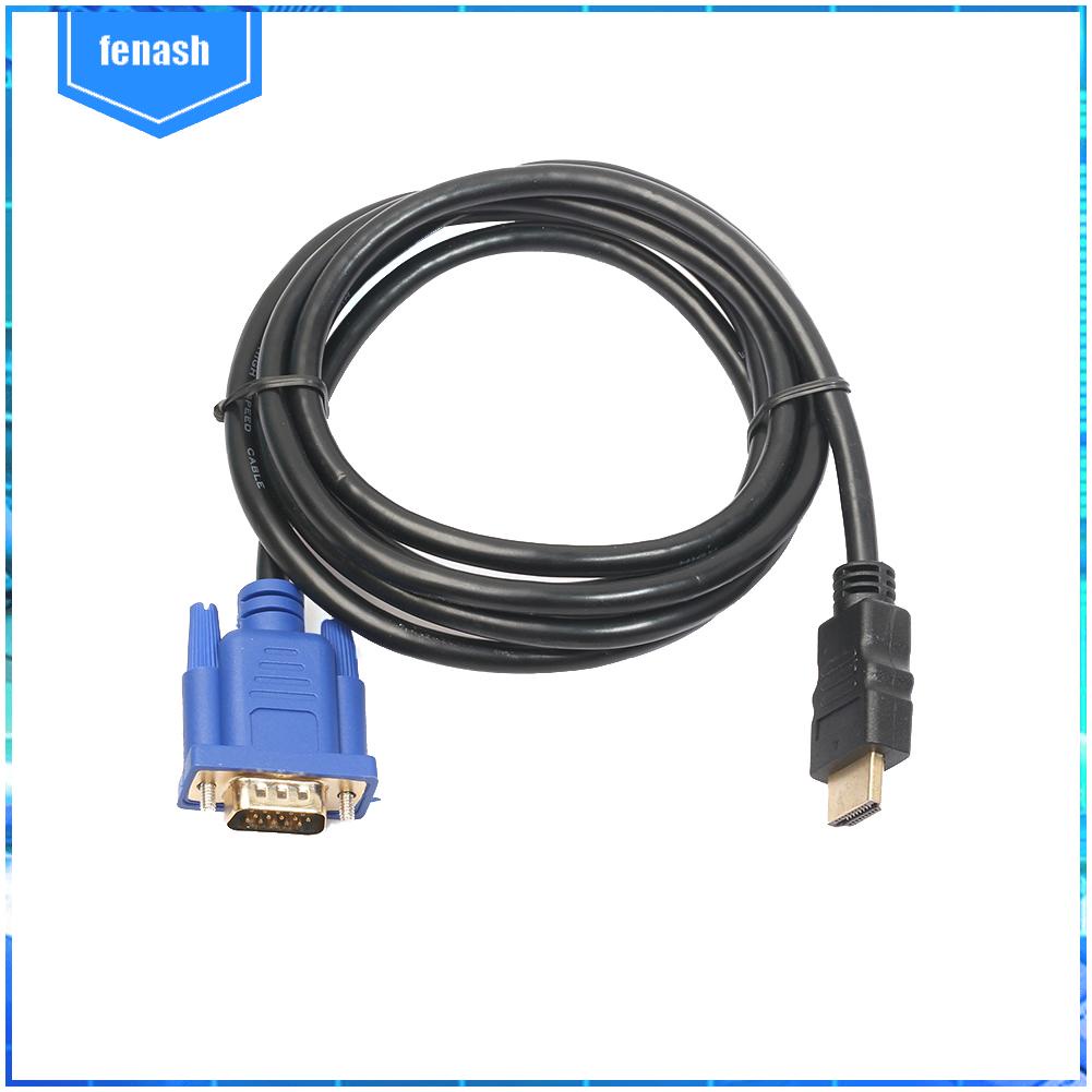 ✪Cáp Chuyển Đổi HDMI-compatible Màu Vàng Sang VGA HD 15Pin 1080P Dài 6FT