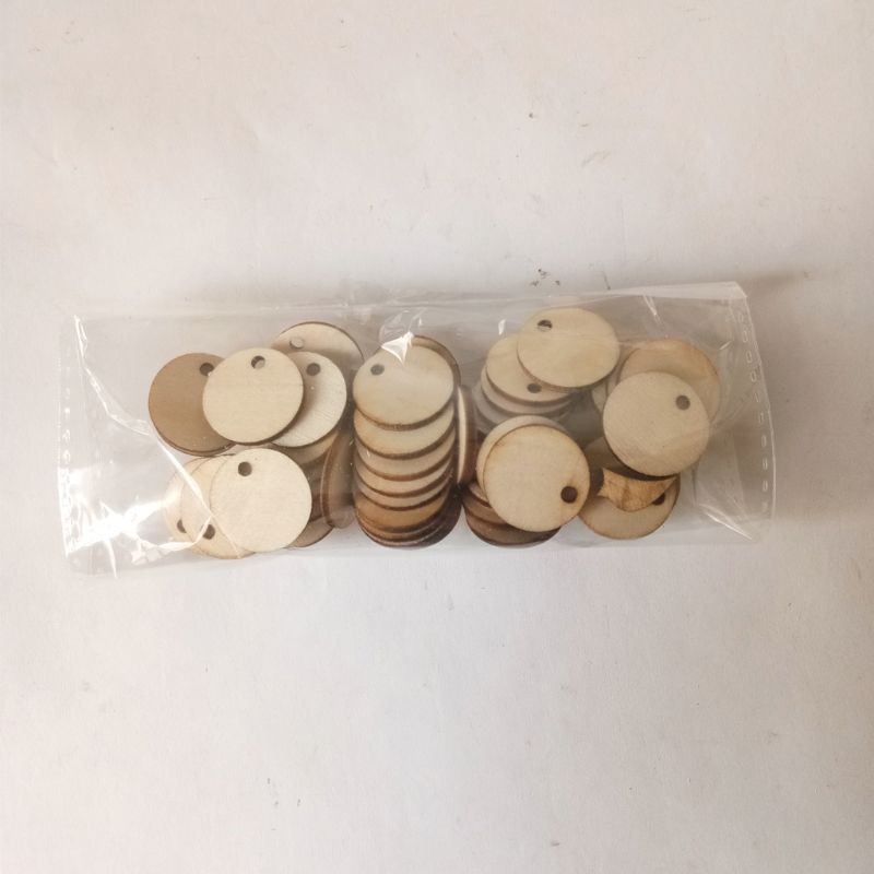 Set 50 Miếng Gỗ Tròn Tự Trang Trí 20mm