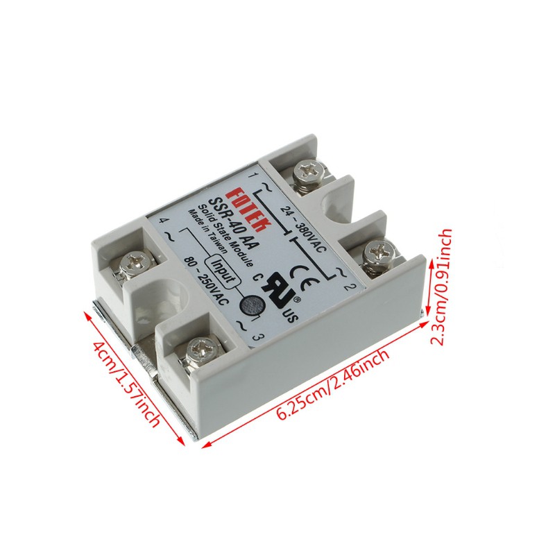 Rơ Le Trạng Thái Rắn Ssr-40Aa 40a 250v 80-250v Dc Đầu Vào 24-380vac