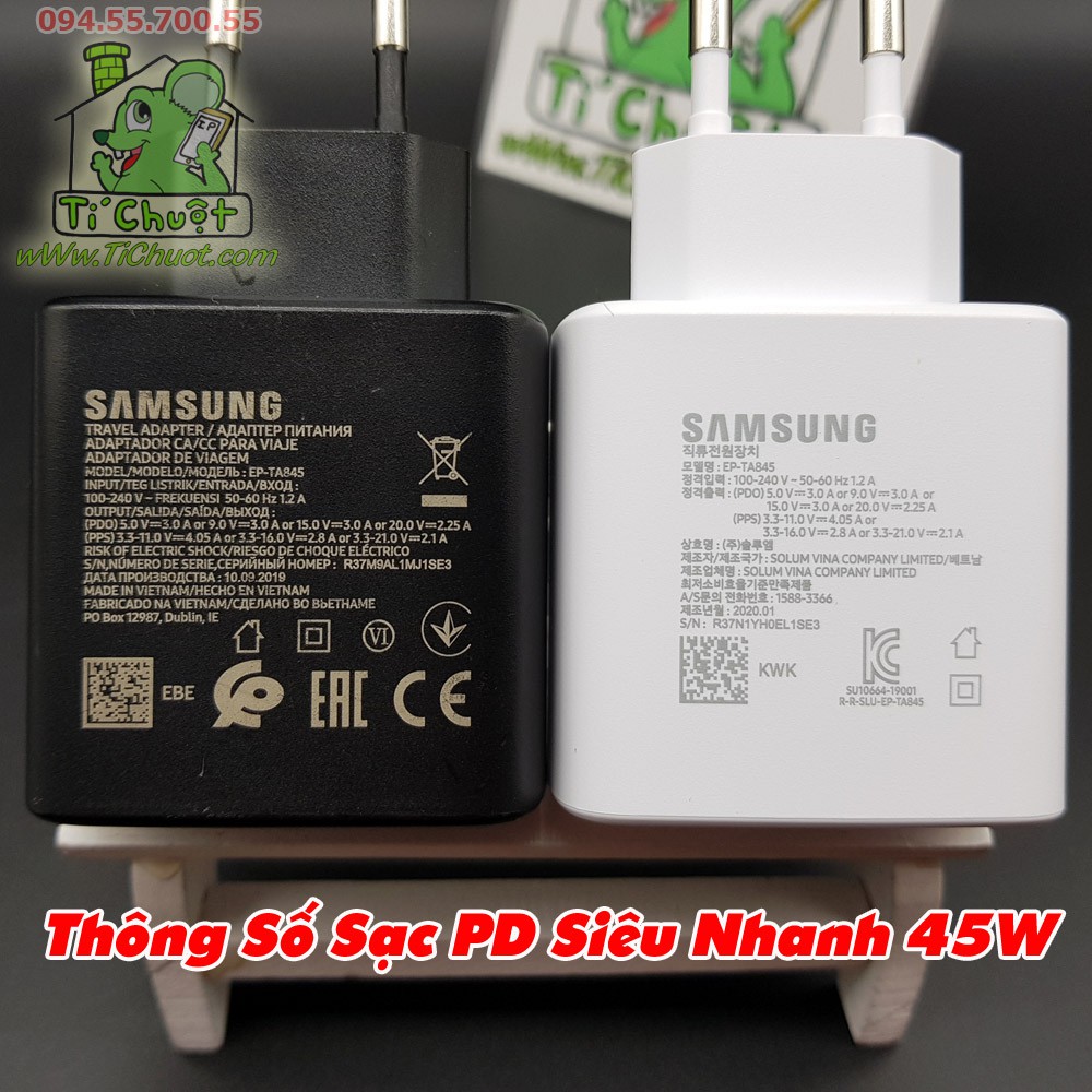 [Chính Hãng] Củ Sạc Siêu Nhanh Samsung 45W ZIN chuẩn PD, QC3.0...
