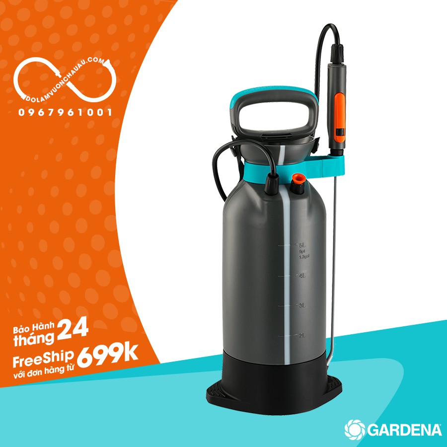 Bình tưới cây áp suất 5 lít (Gardena 11130-20)