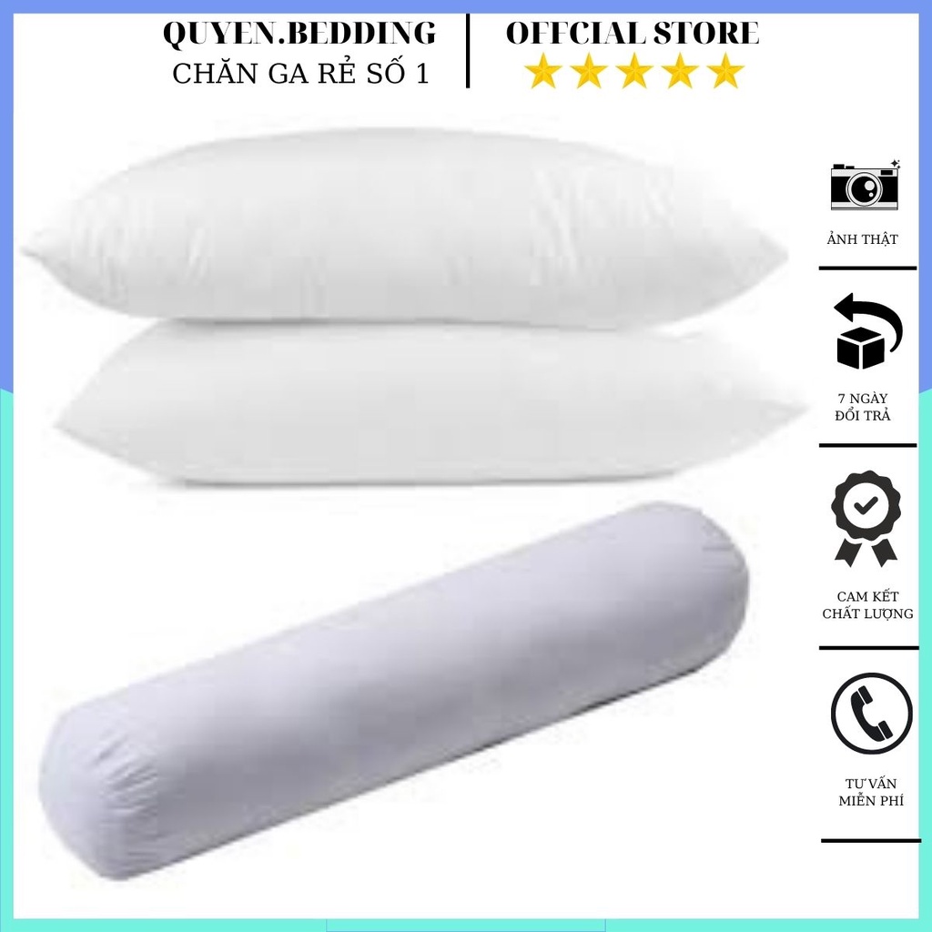 Ruột gối , Lõi gối full kích thước , chất liệu bông cao cấp mềm mịn, lõi bông kháng khuẩn đầy đủ kích thước cho khách