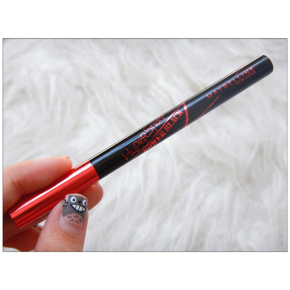 Bút Kẻ Mắt Nước Đen Tuyền Không Lem Không Trôi Maybelline New York HyperSharp Power Liner Waterproof 0.5g (Đỏ đen)